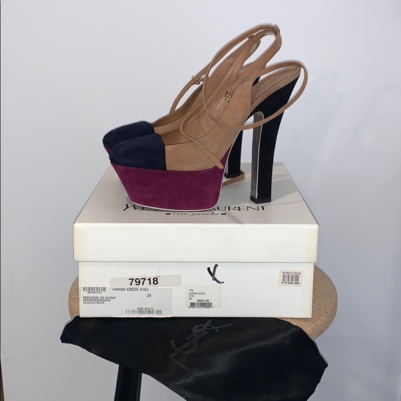 YSL Color Block Suede Heel - Picture 3 of 5